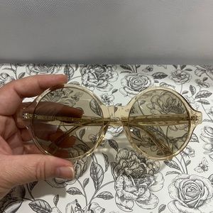 CELINE Oversized Round Clear Sunglasses